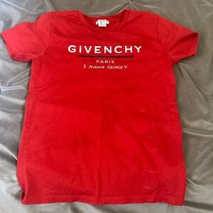 Red givenchy shirt size 12 for kids ready to get rid of it negotiable price.